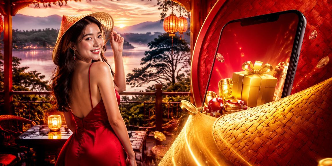 Phụ nữ Đà Lạt đội nón lá sử dụng điện thoại chơi casino mobile trong không khí bình yên